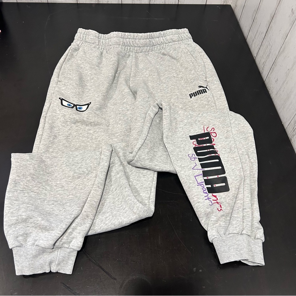 Puma Colab Grey Joggers With Sponge Bob Squarepants Graphics Youth XL 15-16Y